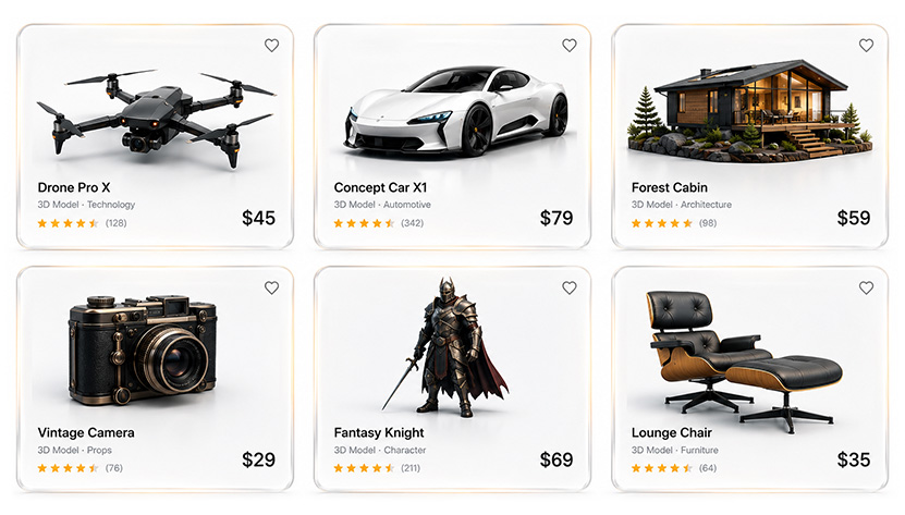 Secure 3D marketplace delivery preview with protected viewer streaming