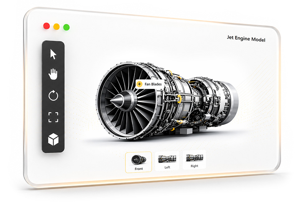 3D product demo viewer preview for sales and marketing use cases
